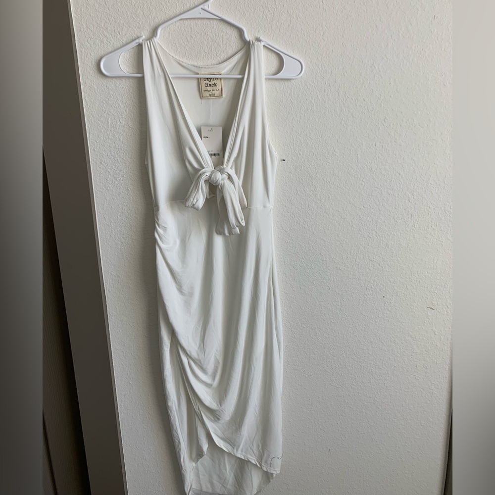 White midi dress